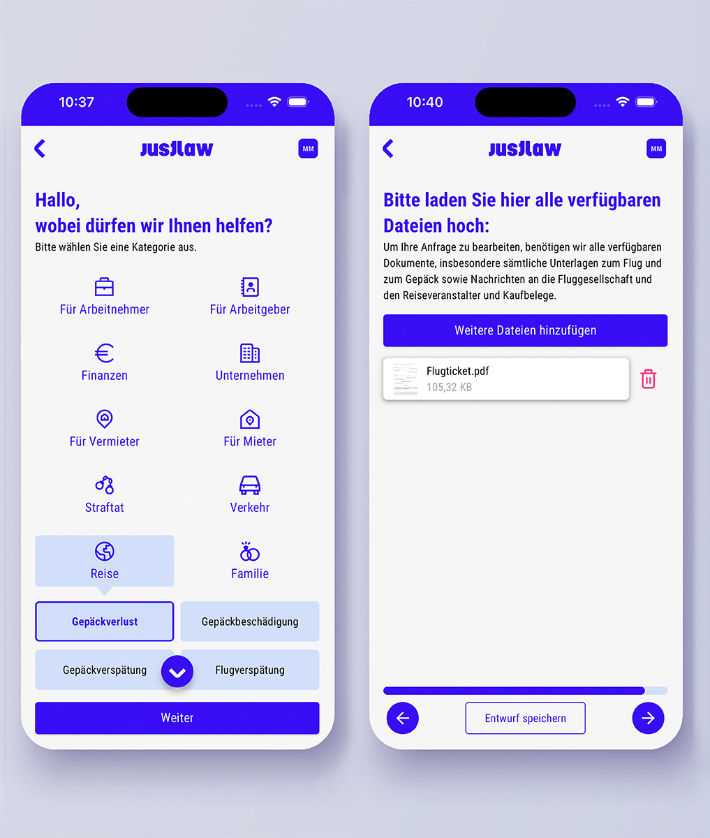 Digitale-Kanzlei-Mobile-App Startseite