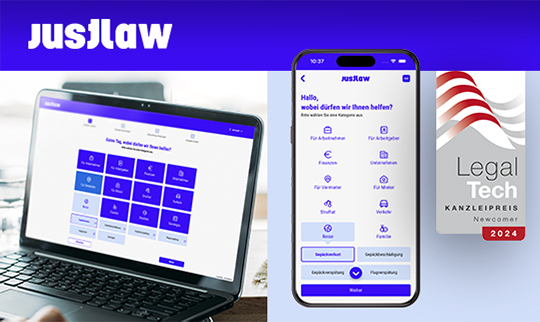 Rechtsfälle digital bearbeiten lassen mit der Online-Kanzlei JUSTLAW | cosee